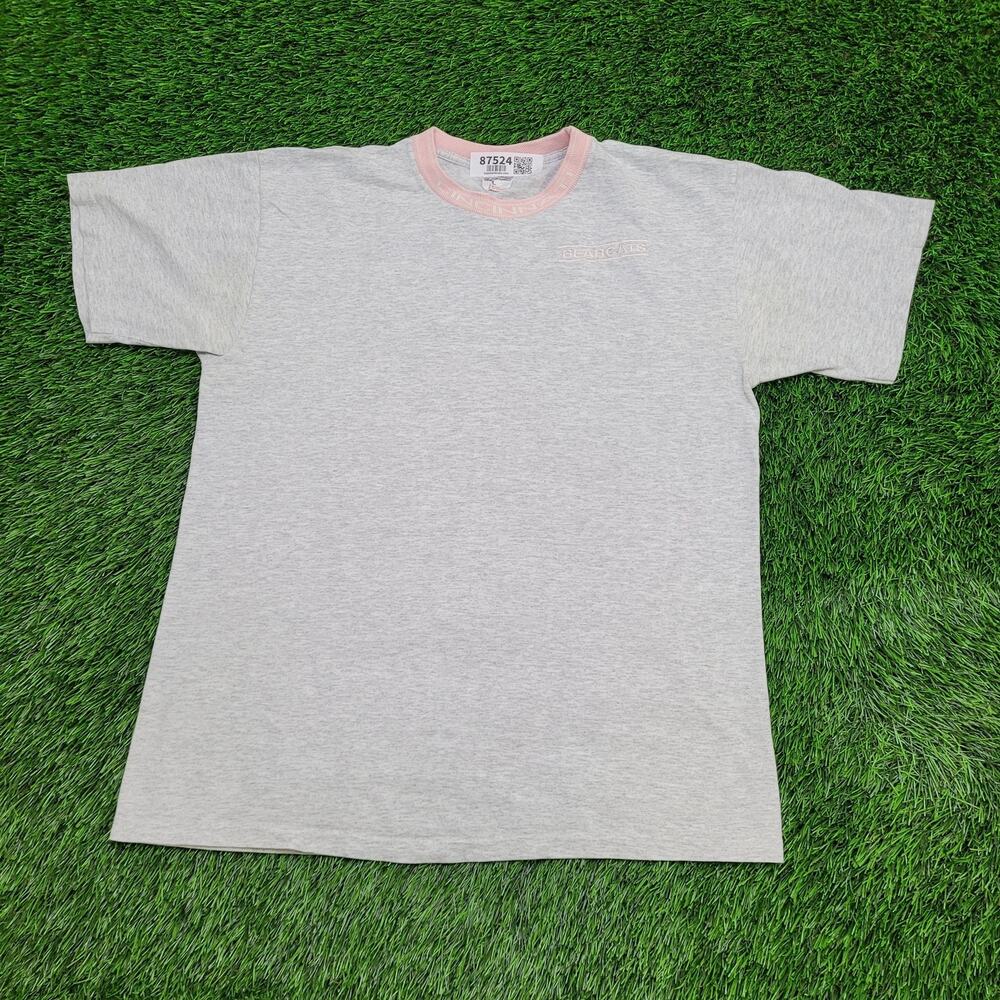 Vintage 90s Cincinnati Bearcats Tribal Ringer Shirt Large 21x26 Gray Pink USA